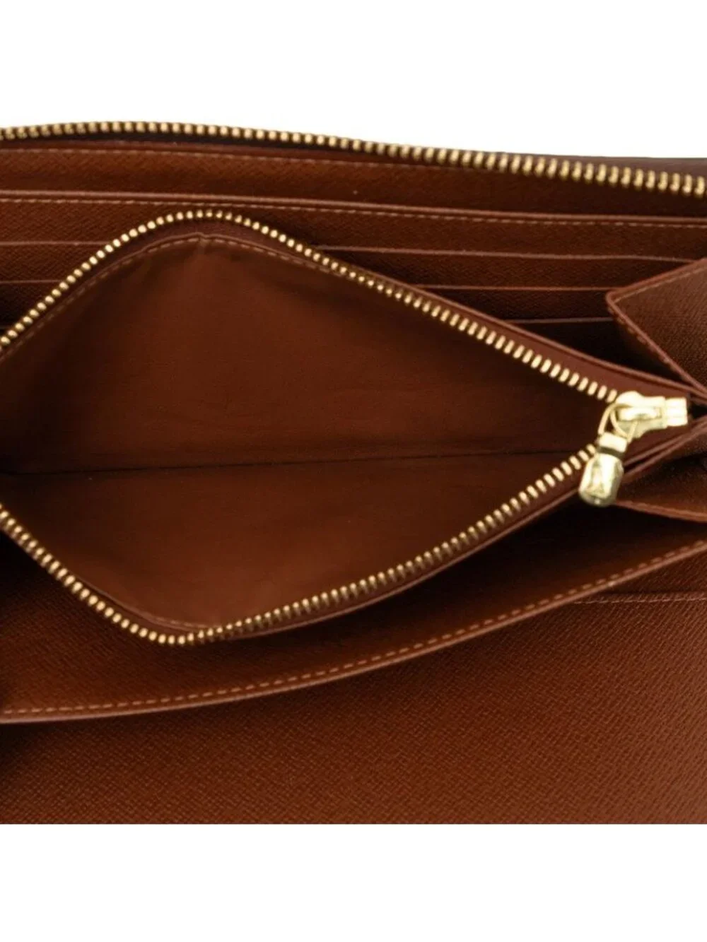Louis Vuitton Monogram Zippy Organizer Wallet Brown Leather
